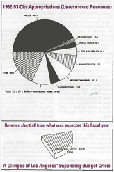 A pie chart that depicts the City of Los Angeles appropriations where LAPD has a major piece of the pie.