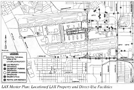 Location of LAX property and direct-use facilities.