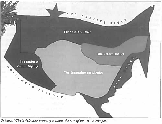 Universal City's 415-acre property is about the size of the UCLA campus.